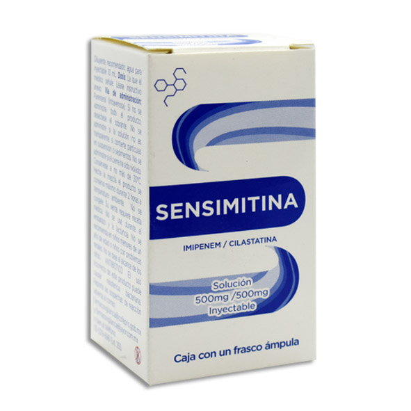 Sensimitina Imipenem/Cilastatina 500/ 500 mg Caja C/1 Frasco Ámpula