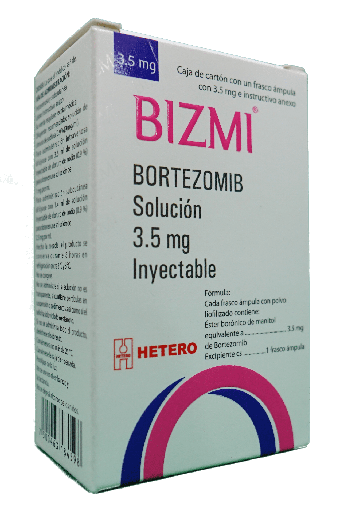 [7500463184598] Bizmi Bortezomib Solución Inyectable Cada frasco ámpula con liofilizado contiene: Bortezomib 3.5 mg Envase con un frasco ámpula.