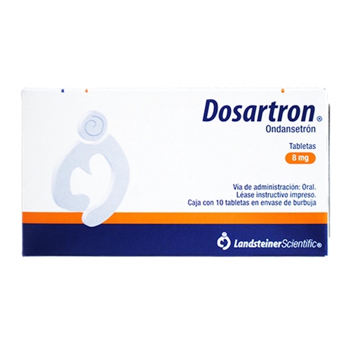 [7502225091199] Dosartron Ondansetrón Tableta Cada Tableta contiene: Clorhidrato dihidratado de ondansetrón equivalente a 8 mg de ondansetrón Envase con 10 Tabletas.