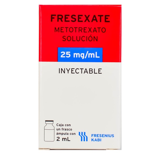 [7501052710648] Fresexate Metotrexato Solución Inyectable Cada frasco ámpula con liofilizado contiene: Metotrexato sódico equivalente a 250 mg de metotrexato Envase con frasco ámpula