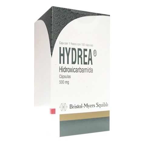 [7501233295339] Hydrea Hidroxicarbamida Cápsula Cada Cápsula contiene: Hidroxicarbamida 500 mg Envase con 100 Cápsulas.