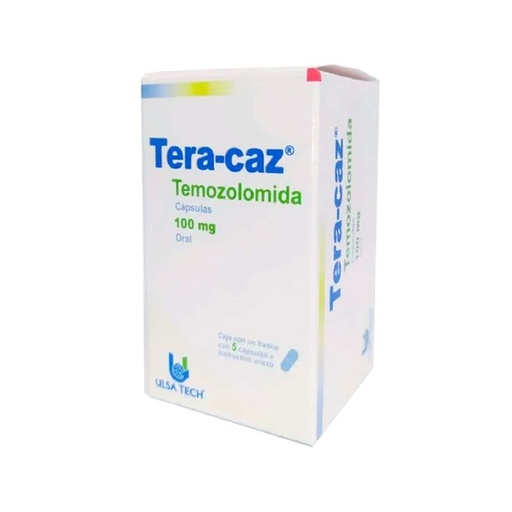 [7506429600140] Teracaz Temozolomida Cápsula Cada Cápsula contiene: Temozolomida 100 mg Envase con 5 Cápsulas