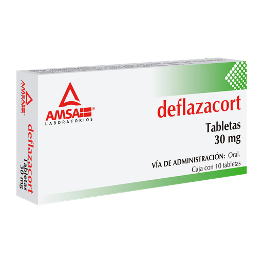 [7501349013223] Deflazacort Tableta Cada tableta contiene: deflazacort 30 mg Envase con 10 Tabletas.