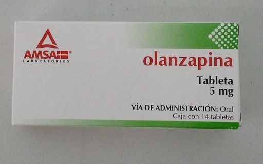 [7501349028470] Olanzapina Tableta Cada Tableta contiene: olanzapina 5 mg Envase con 14 Tabletas.