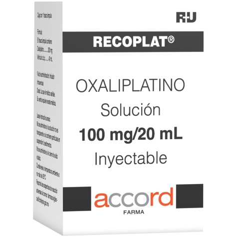 [7506335701498] RECOPLAT OXALIPLATINO 100 MG / 20 ML Seco, manejable hasta 25°C.                                                     