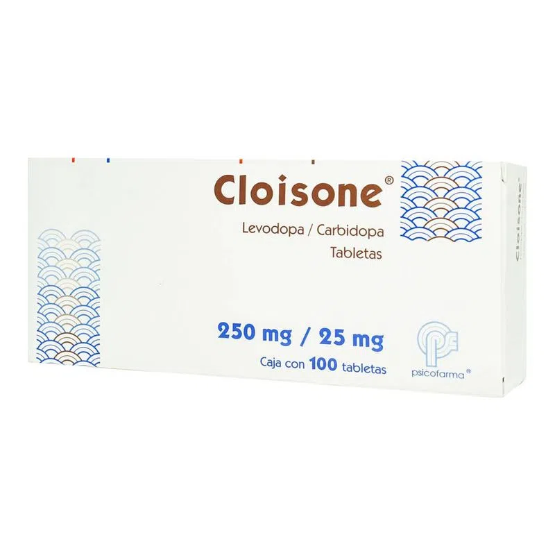 Cloisone Levodopa 250 mg. Carbidopa 25 mg 100 Tabletas PSICOFARMA