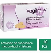 [7501008493007] Vagitrol V 10 Ovulos Acetónido de fluocinolona 0. 50 mg, metronidazol 500.00 mg, nistatina 100,000.00 U, excipiente, cbp 1 óvulo. SANFER