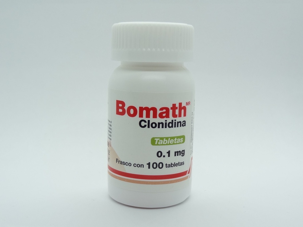 BOMATH c/100 TABS. 0.1 MG. Clonidina 0.1mg. NA
