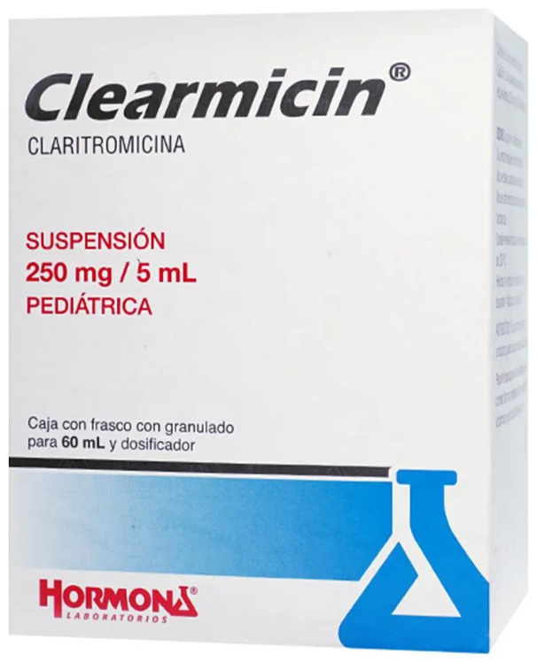 [7501385494673] Clearmicin claritromicina Pediátrico 250 Mg/5 Ml Suspensión 60 Ml