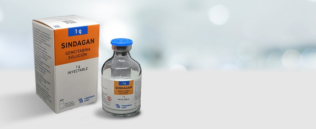 GEMCITABINA SINDAGAN Sol. Iny. c/1 FCO. AMP. 1 G/25 ML. FRESSENIUS KABI 
