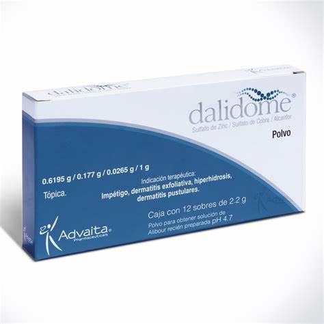 [7501258200011] Sulfato de zic /Sulf D/Cobre/Alcanfor  Dalidome0.6195G/0.177G/0.0265G/1G C/12 Sobre Pvo ADVAITA 