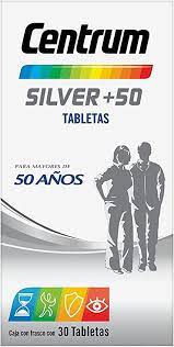 CENTRUM SILVER +50 c/ 30 TABLETAS. Vitaminas y Minerales para Adultos mayores de 50 años. NA
