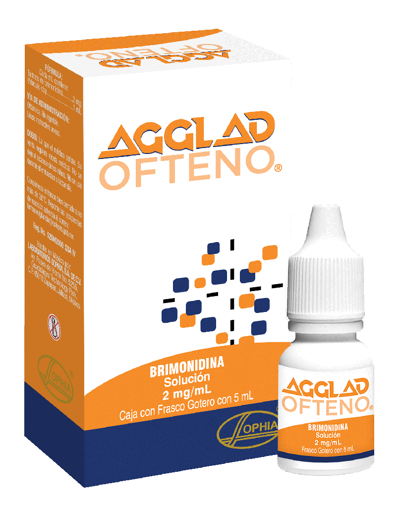 Agglad Ofteno 2 Mg Solución Gotas 5 Ml Tartrato de brimonidina 2 mg Vehículo, c.b.p. 1 ml. SOPHIA 