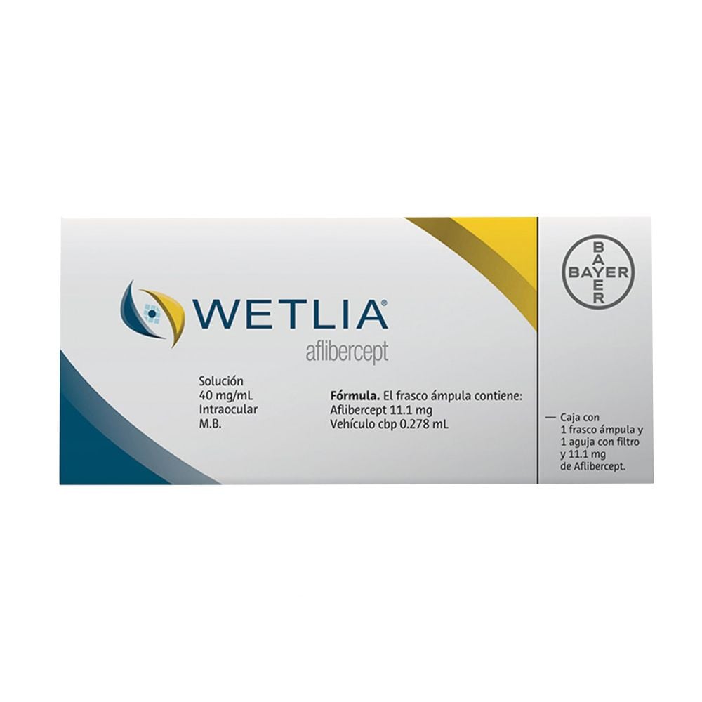 Aflibercept. Solución Inyectable Cada mililitro contiene: Aflibercept 40 mg Envase con frasco ámpula con 0.278 ml (40 mg/ml).