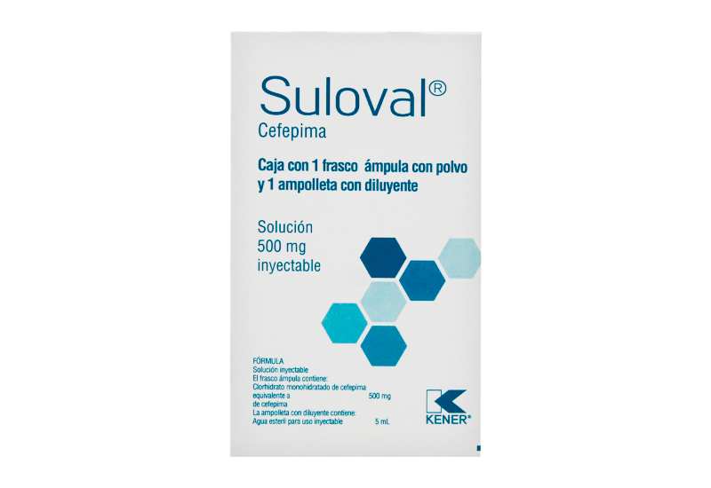 SULOVAL Sol. Iny. c/1 FCO. AMP. 1 G/3 ML. Cefepima 1g. NA