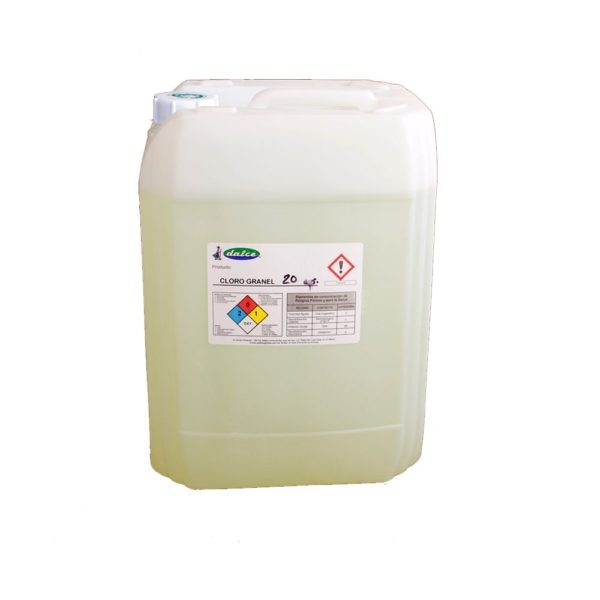 BLANQUEADOR LIQUIDO CONCENTRADO FORMULADO CON HIPOCLORITO DE UNA CONCENTRACION DEL 13% DE CLORO ACTIVO CUYAS ESPECIFICACIONES TECNICAS DEBEN CUMPLIR CON LA NMX-K-621-NORMEX-2008 EN PORRON DE PLASTICO NO RECICLADO DALCE