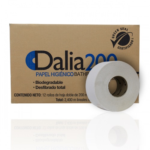 PAPEL HIGIENICO JUMBO JUNIOR COLOR BLANCO HOJA DOBLE MICROGRABADO CONTENIDO 300 METROS DE LONGITUD Y 10 CENTIMETROS DE ANCHO CAJA CON 12 ROLLOS +/-2% DE TOLERANCIA EN SUS MEDIDAS DALCE