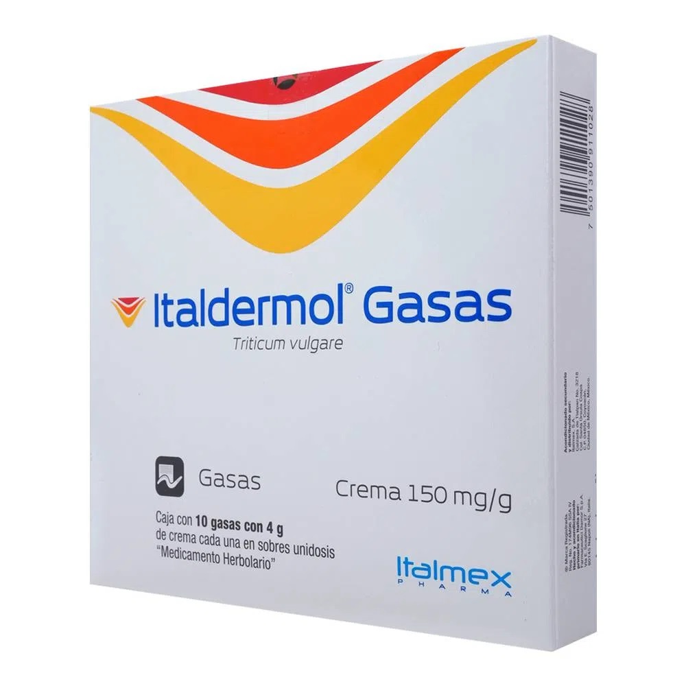 [7501390911028] Italdermol Gasas 4 G Sob 10 Extracto acuoso de Triticum vulgare 150 mg Aditivo, agente antimicrobiano o conservador: 2-Fenoxietanol 10 mg Excipiente cbp 1 g. ITALMEX