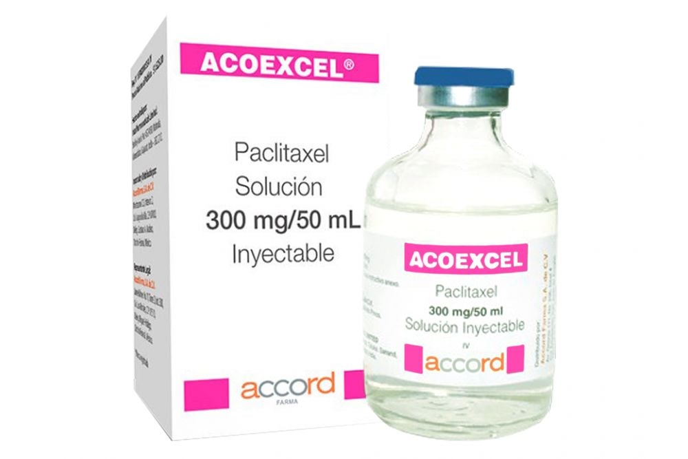 Acoexcel PACLITAXEL 30mg/ 5mL Envase con 1fco. Ampula Seco, manejable hasta 25°C.                                                     