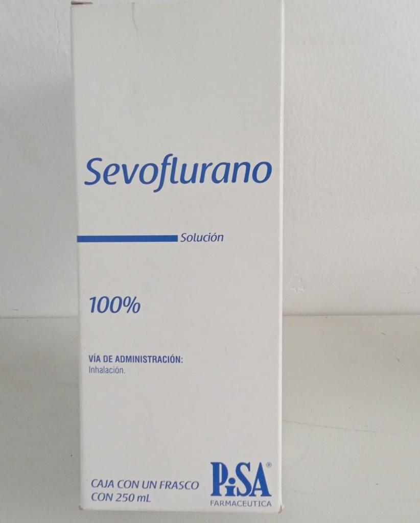 Sevoflurano 100% Liquido o solución sevoflurano 250 ml. envase con 250 ml de líquido o solución. PISA 