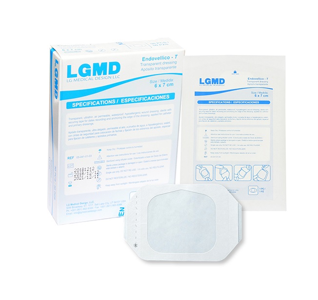 Apósitos Transparente, microporoso, autoadherible, estéril y desechable. Medidas: 7.0 a 8.5 x 5.08 a 6.0 cm. Envase con 50 piezas.