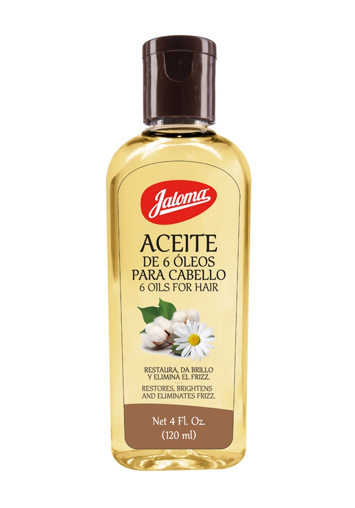 ACEITE 6 ÓLEOS PARA CABELLO (Jaloma) Fco. 120 ML. Genérico: Aceite de 6 Óleos.