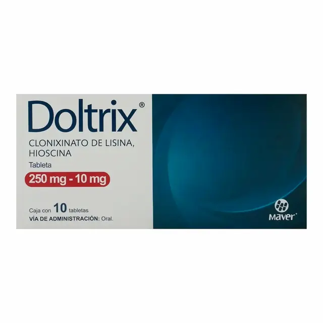 DOLTRIX c/10 TABS. 250/10 MG. Butilhioscina ó Hioscina+Clonixinato de Lisina 10/250mg. (Tabs/Caps. Orales). NA
