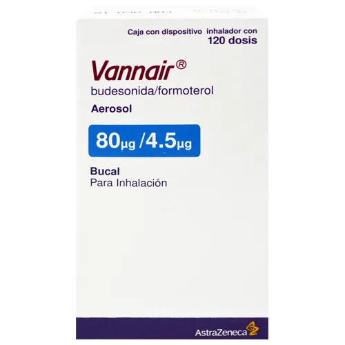BUDESONIDA/FORMOTEROL AEROSOL 160MG/4.5MG BUCAL PARA INHALACION (VANNAIR) 120 DOSIS COLLINS