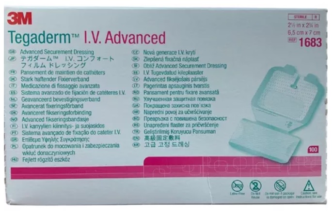 APOSITO DE SUJECION AVANZADO IV ESTERIL, 6.5CM X 7CM CAJA /50 3M