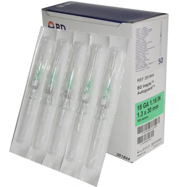 Cateter Para venoclisis. INSYTE 18GA X 1 1/4" /*CAJA CON 50 BD