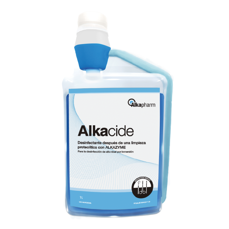 DESINFECTANTES. SOLUCIÓN CONCENTRADA ESTERILIZANTE EN FRÍO DEL  8  AL  12.5%  DE  GLUTARALDEHIDO  PARA PREPARAR UNA DILUCIÓN DE USO FINAL DEL 2 AL 3.5%. PARA UTILIZARSE EN INSTRUMENTAL TERMOSENSIBLE LIMPIO Y SIN MATERIAL ORGÁNICO. FRASCO CON UN LITRO Y DOSIFICADOR INTEGRADO. ENVASE CON 6 FRASCOS. 