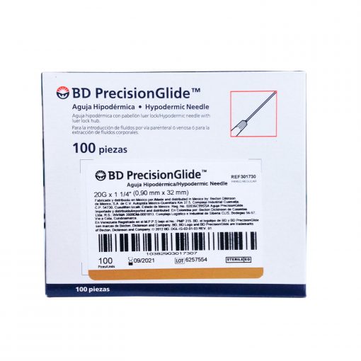 AGUJA DESECHABLE 20 G X 32 MM (AMARILLA) C/100