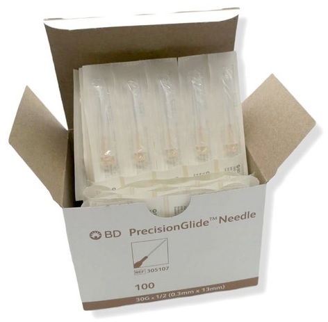 AGUJA DESECHABLE 30G X 13MM C/100 BD