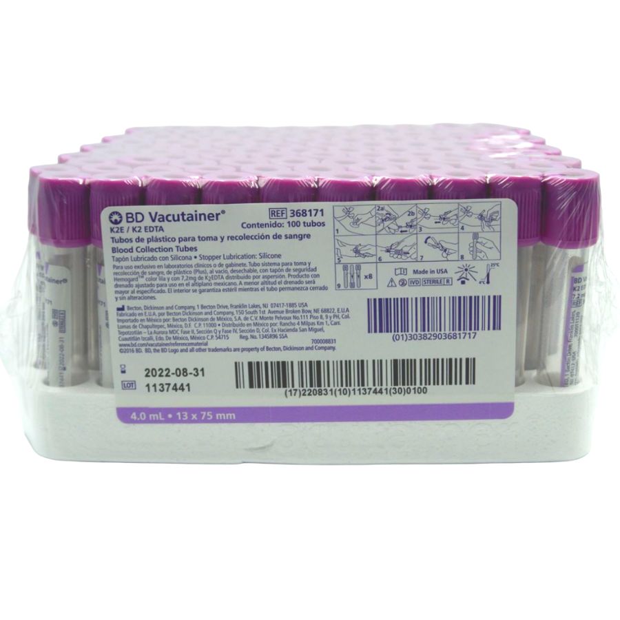 Unidades VACUTAINER LILA 4 ML C/100