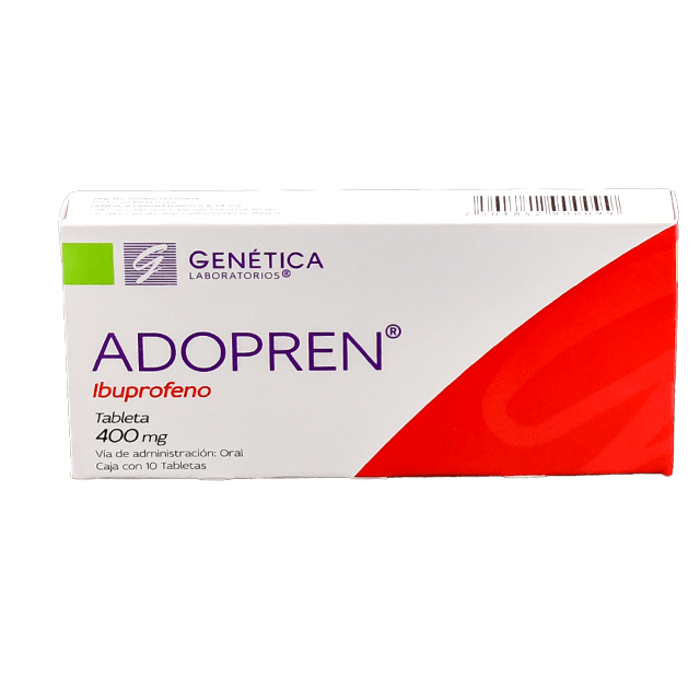 ADOPREN Caja c/10 TABS. 600 MG. Ibuprofeno 600mg. (Tabs. Orales).