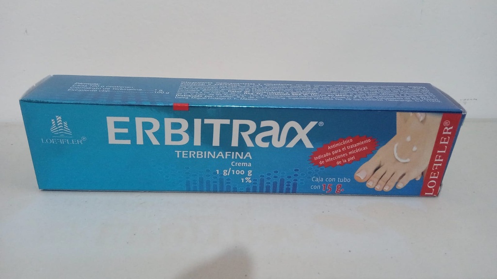 Erbitrax Terbinafina Crema Topica Envase con 15 g.