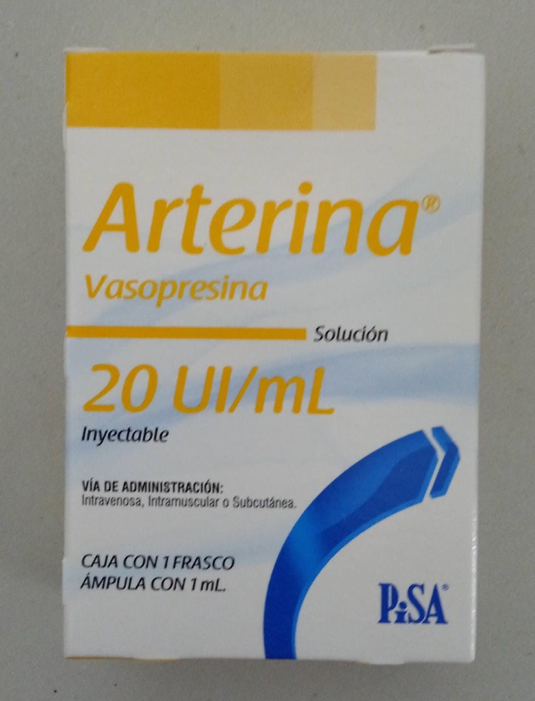 ARTERINA Sol. Iny. c/1 FCO. AMP. 20 UI/1 ML. Vasopresina NA