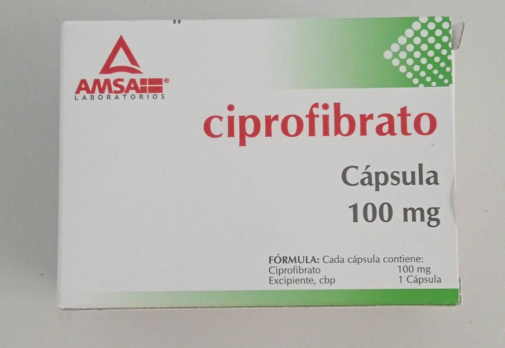 CIPROFIBRATO (Amsa) c/30 CAPS. 100 MG. Ciprofibrato. NA