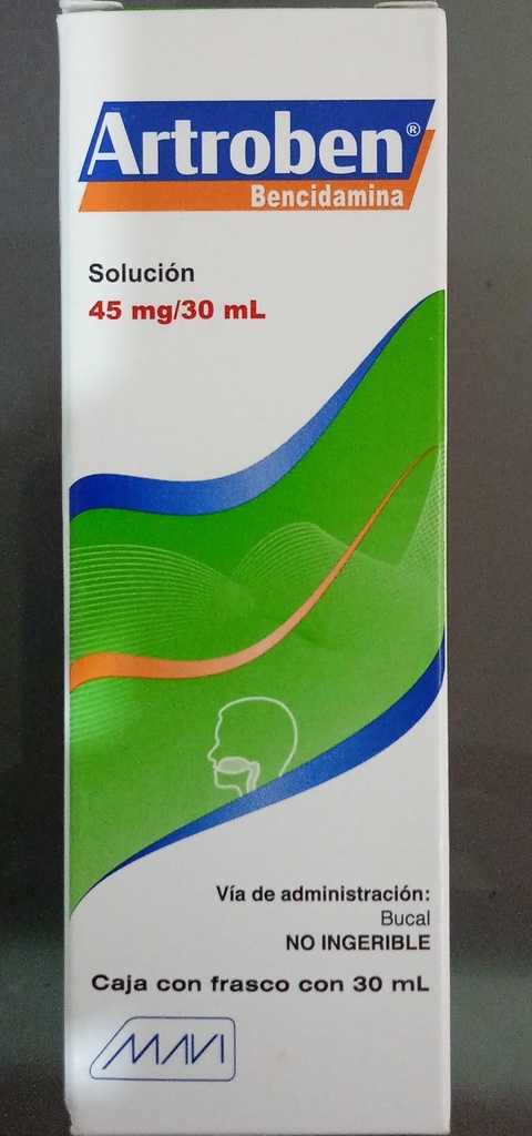 ARTROBEN SOL. BUCAL Fco. Atomizador c/30 ML. 45 MG/30 ML. Bencidamina (Solución Spray) NA