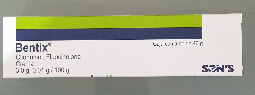 BENTIX CREMA Tubo c/40 G. 3.0-0.01 G/100 G. Fluocinolona+Clioquinol 0.010/3.0g. NA