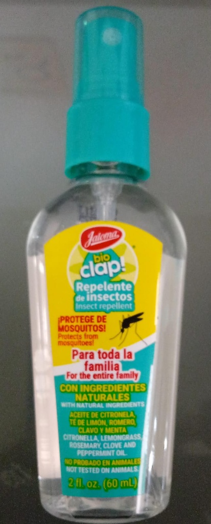 BIO CLAP (Repelente de Insectos) Fco. Atomizador 60 ML. Repelente de Mosquitos e insectos. NA