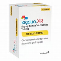 Xigduo-XR c/28 TABS. L.P. Dapagliflozina 10mg+Meftormina 1000mg. AZTRAZENECA
