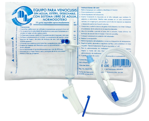 Equipos Para venoclisis Sin aguja estériles desechables. Normogotero.