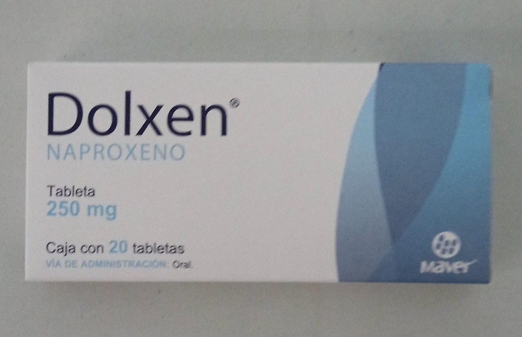 DOLXEN c/20 TABS. 250 MG. Naproxeno 250mg. (Tabs. Orales). NA
