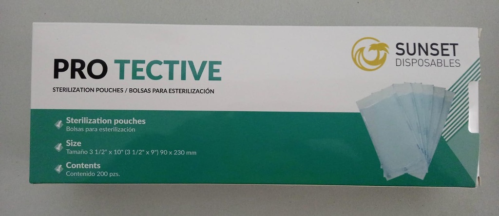 Bolsa Para Esterilización 3 1/2"x10"(31/2"x9") 90cmx230mm con 200 piezas