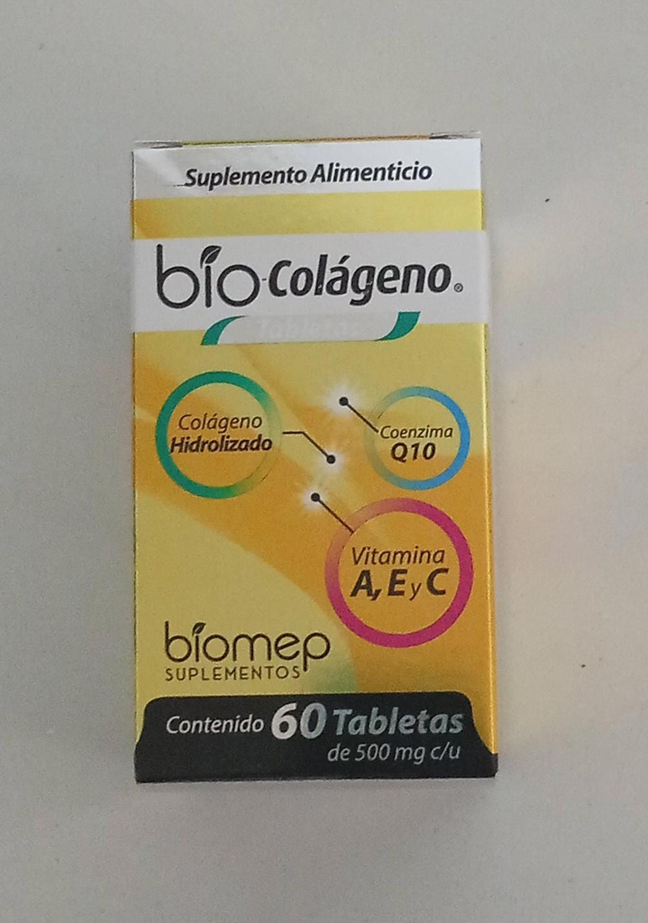 BIO-COÁLGENO c/60 TABS. 500 MG. Colágeno en Combinación. NA