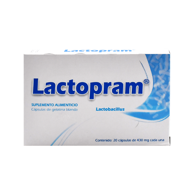 LACTOPRAM c/20 CAPS. 430 MG.                Probióticos (Lactobacilos Adulto). NA