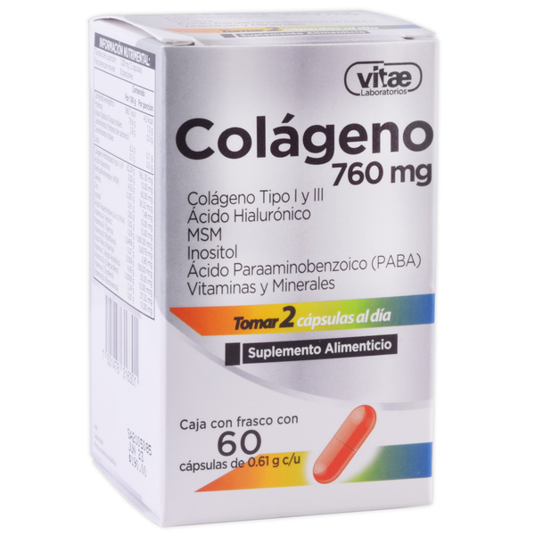 COLÁGENO (Vitae) c/60 CAPS. 0.61 G. Colágeno en Combinación. NA