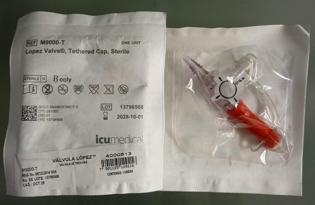 Válvula López válvula tres vías Ref M9000T ICUMEDICAL