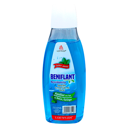 BENIFLANT SOL. BUCAL Fco. c/360 ML. 0.15 G/100 ML. Bencidamina (Solución Enjuague) NA